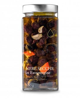 Olive nere secche in olio extra vergine - 550g - Olio il Bottaccio