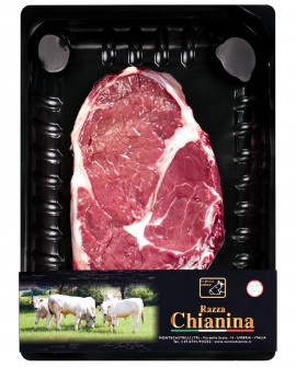 Bistecca senza osso o Entrecote di Carne Chianina - n.1 pezzo 400g skin - Carne Certificata - Macelleria Co.Pro.Car. San Nicolo