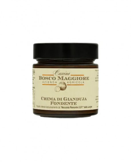 Crema di Gianduja Fondente di Nocciole Piemonte IGP - vaso 235g spalmabile artigianale - Cascina Bosco Maggiore