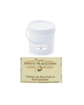 Crema di Gianduja Fondente di Nocciole Piemonte IGP - secchiello 1Kg spalmabile artigianale - Cascina Bosco Maggiore