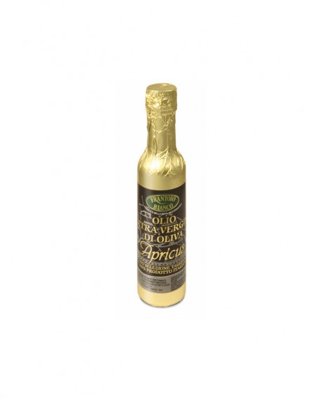 Apricus Olio extra vergine d'oliva - cultivar Taggiasca -  carta Oro bottiglia 250ml - Olio Frantoio Bianco