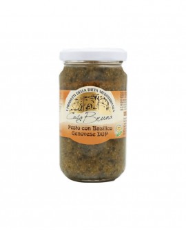 Pesto con basilico genovese Dop in olio extra vergine d'oliva - barattolo 180g - Casa Bruna
