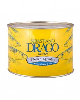 Filetti di Sgombro in olio di semi di soia - latta 1900g - Conserve Drago Sebastiano dal 1929