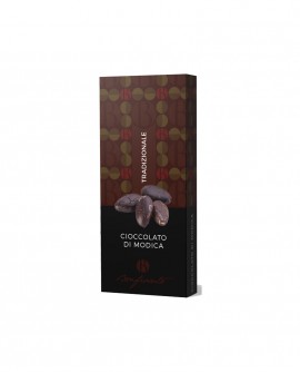 Tavoletta di Cioccolato di Modica Tradizionale - 75g in scatola -lavorazione artigianale-Pasticceria Bonfissuto Dolci di Sicilia