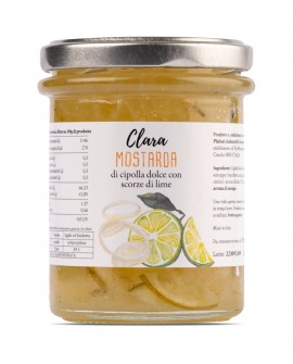 Mostarda di cipolla dolce con scorze di Lime Clara - vaso 240g - condimento artigianale - Agricola Clara Plafoni Andrea