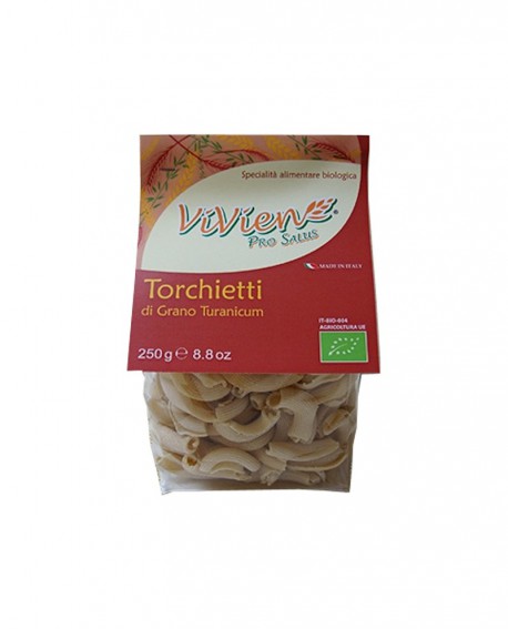 Torchietti Khorasan ViVien Pro Salus - Pasta corta integrale biologica - Sacchetto da 250g - Pastificio Marcozzi