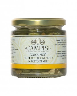 Cucunci - Frutti di Cappero in Aceto di Mele - vaso vetro 230 g - Campisi
