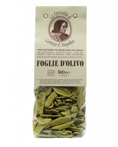 Spinaci Foglie D'ulivo Lorenzo il Magnifico 500 gr Pasta Aromatizzata - Antico Pastificio Morelli
