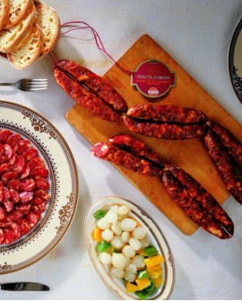 Salsiccia di Calabria D.O.P. catena piccante 1,5 kg Tenuta Corone - Salumificio Madeo