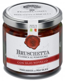 Bruschetta classica di pomodoro - con olio extra vergine Novello - vasetto di vetro 212 - 190 g - Frantoi Cutrera