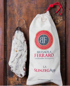 Bresaola della Valchiavenna artigianale, Slinzegapp affumicata Meraviglia - 800g stagionatura 45gg - Bresaola Ferraro
