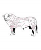 Mezzena lavorata composita Fassona Piemontese - bovino carne fresca - femmina 100-110Kg - Macelleria GranCollina