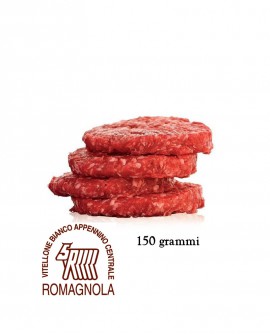 Hamburger di Romagnola IGP 150g, in vaschetta ATM, cartone da n.32 pezzi - 4,8 Kg - Macelleria Carni IGP Certificate
